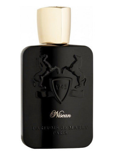 A Parfums De Marly Nisean 125ml EDP fragrance bottle depicting a horse, ideal for both men and women, from the renowned Parfums De Marly brand.