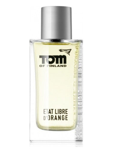 A bottle of ETAT Libre d'Orange Tom of Finland fragrance, suitable for both men and women.