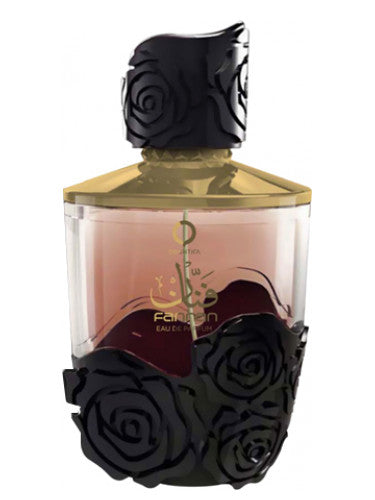 An Orientica Fannan 100ml Eau de Parfum bottle with roses on it.