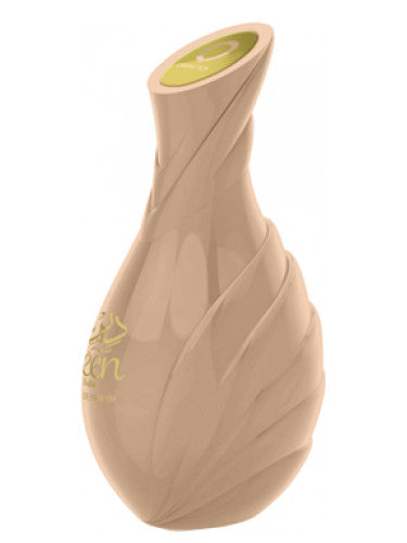 A beige vase with a yellow lid, perfect for Orientica Deen Sahir 100ml Eau de Parfum by Dubai Perfumes.