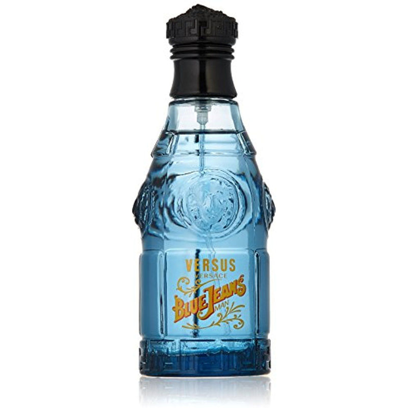 Load image into Gallery viewer, A bottle of Versace Blue Jeans 75ml Eau De Toilette from Rio Perfumes on a white background.
