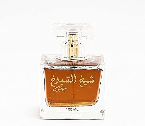 Load image into Gallery viewer, A men&#39;s Lattafa Sheikh Shuyukh Khusoosi 100ml Eau de Parfum with arabic writing on the bottle, emitting a captivating fragrance by Dubai Perfumes.

