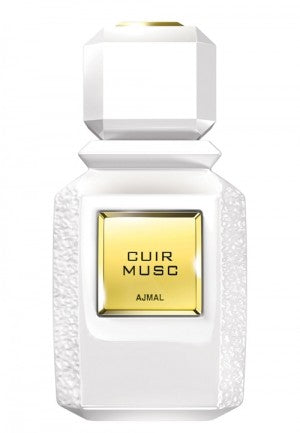 Load image into Gallery viewer, A bottle of Ajmal Cuir Musc 100ml Eau De Parfum by Ajmal featured on a white background, available at Rio Perfumes.
