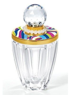 A Taylor Swift Taylor by Taylor Swift 50ml Eau De Parfum fragrance in a glass perfume bottle with a colorful lid.