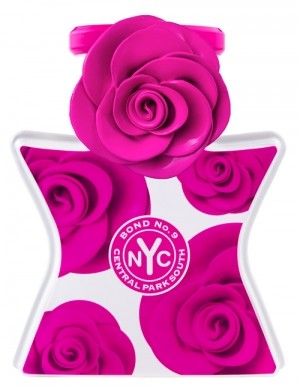 A bottle of Bond No.9 Central Park South 100ml EDP with pink roses, inspired by the fragrance of Central Park South, made by Bond N0.9.