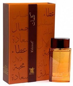 A bottle of Arabian Oud Kalemat 100ml perfume from Rio Perfumes.