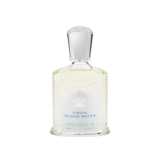 Creed Virgin Island Water 50ml Eau De Parfum on a white background.