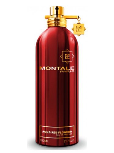 A fragrant Montale Paris Aoud Red Flowers 100ml EDP in a red bottle, suitable for both men and women.