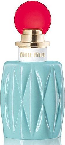 Load image into Gallery viewer, Women&#39;s MIU MIU 50ml Eau De Parfum, a bottle of blue perfume with a red lid.
