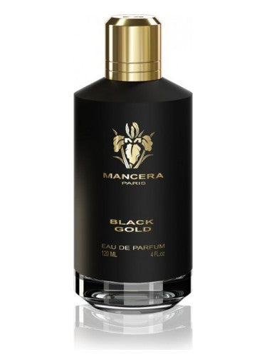 Mancera Black Gold 120ml Eau De Parfum, a fragrance infused with the essence of leather.