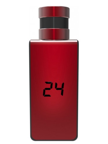 A red ScentStory thermometer and fragrance on a white background.