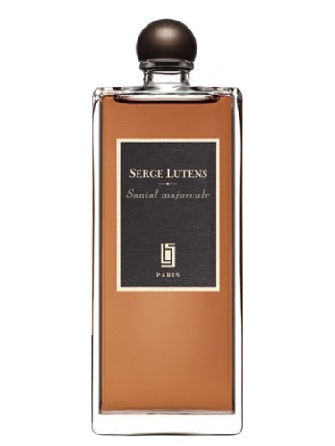 A bottle of Serge Lutens Santal Majuscule 50ml Eau De Parfum, a single elixir fragrance for men by Serge Lutens.