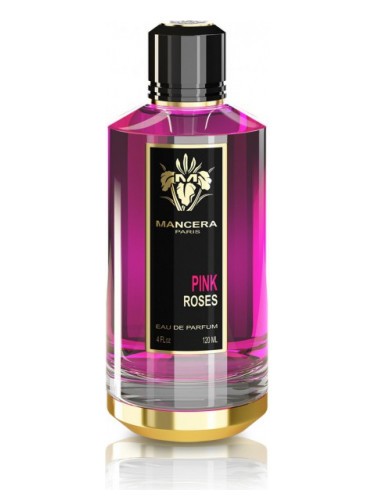 A bottle of Mancera Pink Roses 120ml Eau De Parfum, also known as Mancera Pink Roses - a fragrance for women.