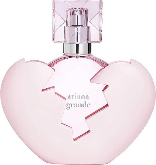 A pink heart shaped bottle of Ariana Grande Thank U, Next 100ml Eau De Parfum, perfect for women who are thankful for the past and ready for what's next.