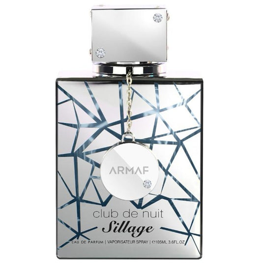 A bottle of Armaf Club de Nuit Sillage 105ml eau de parfum.