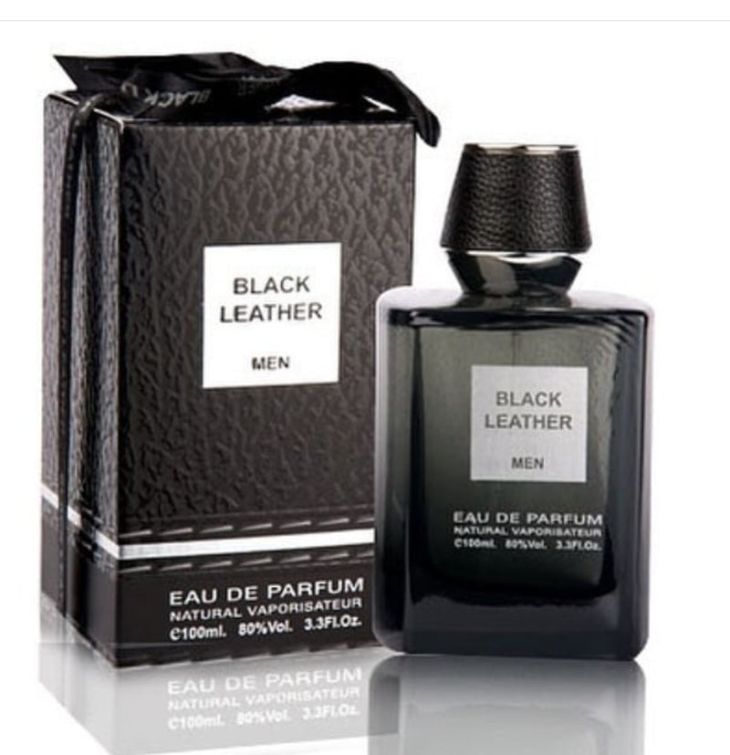 Load image into Gallery viewer, Fragrance World presents Fragrance World Black Leather 100ml Eau De Parfum, the ultimate fragrance for men. This captivating fragrance combines the sensuality of black leather with a touch of mystery, creating an irresistible and masculine scent. Experience the Fragrance World Black Leather 100ml Eau De Parfum by Fragrance World.
