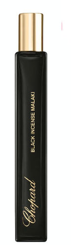 A bottle of Chopard Black Incense Malaki 10ml Eau De Parfum on a white background.