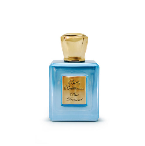 A bottle of Bella Bellissima Blue Diamond Pure Parfum 50ml, on a white background.