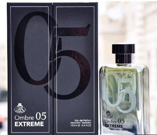 A bottle of Paris Corner Ombre 05 Extreme 100ml Eau De Parfum with a box featuring blackcurrant.