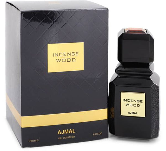 A bottle of Ajmal Incense Wood 100ml Eau De Parfum available at Rio Perfumes.