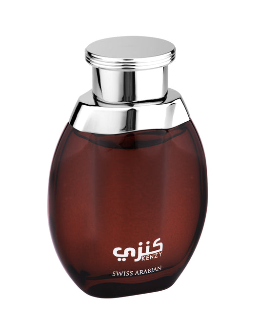 A bottle of Swiss Arabian Kenzy 100ml Eau De Parfum fragrance on a white background.
