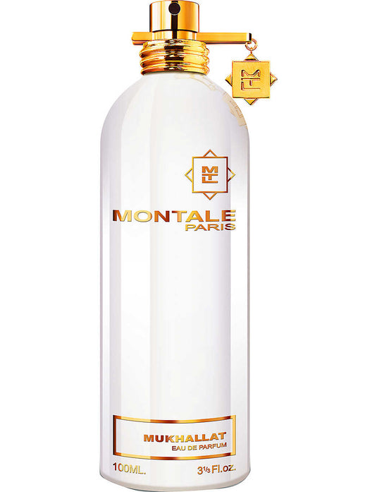 A bottle of Montale Paris Mukhallat 100ml fragrance on a white background.