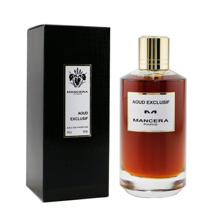 Load image into Gallery viewer, A Mancera Aoud Exclusif 120ml Eau De Parfum with a box next to it.

