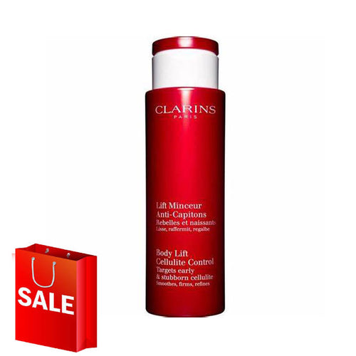 Rio Perfumes sells Clarins Body Lift Cellulite Control 200ml, perfect for combating cellulite, along with a red shopping bag.