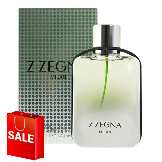 A bottle of Ermenegildo Zegna Milan 50ml Eau De Toilette for men, available at Rio Perfumes.