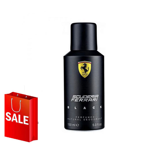 Guess Ferrari Scuderia Black 150ml Deo Spray in a shopping bag.