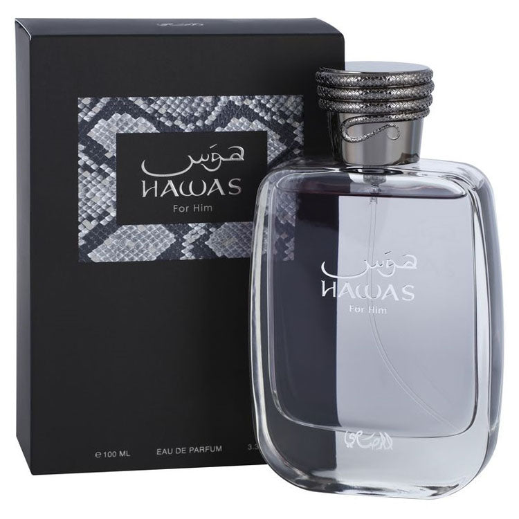 Load image into Gallery viewer, Rasasi Hawas For Men 100ml Eau De Parfum by Rasasi is a fragrance for men that captures the essence of masculinity. Inspired by Rasasi Hawas, this Eau De Parfum is a bold.
