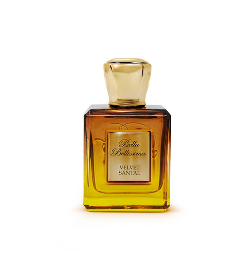 A bottle of Bella Bellissima Velvet Santal Parfum 50ml by Bella Bellissima on a white background.