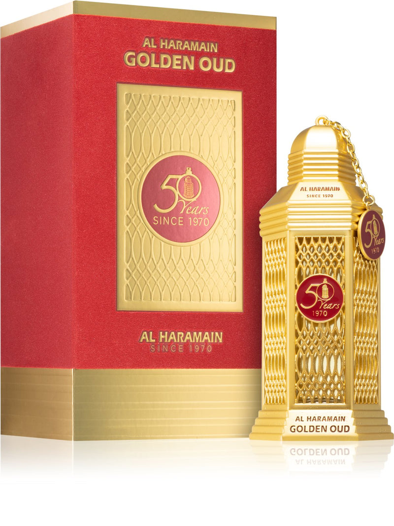 Load image into Gallery viewer, Al Haramain Golden Oud 100ml Eau De Parfum. Perfect fragrance for men &amp; women, with an eau de parfum concentration that exudes luxury and elegance.
