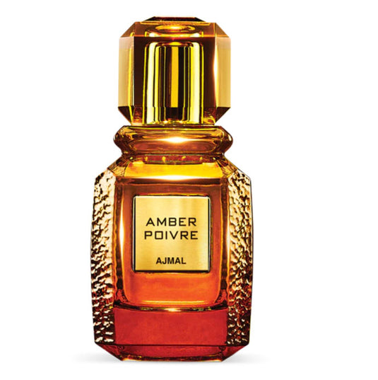 A bottle of Ajmal Amber Poivre 100ml Eau De Parfum by Ajmal on a white background, available at Rio Perfumes.