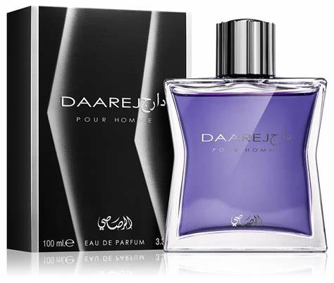 A fragrance bottle of Rasasi Daarej pour Homme100ml Eau De Parfum, designed for men.