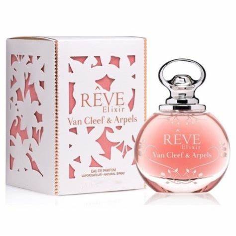 Load image into Gallery viewer, A bottle of Van Cleef &amp; Arpels Rêve Elixir 100ml Eau De Parfum from Rio Perfumes in front of a box.
