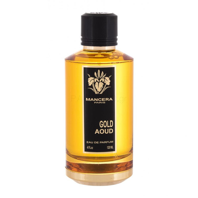 Load image into Gallery viewer, A bottle of Mancera Gold Aoud 120ml Eau De Parfum by Mancera on a white background.
