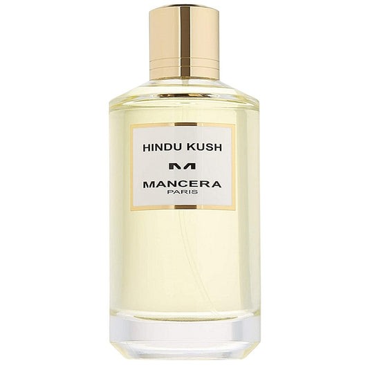 A bottle of Mancera Hindu Kush 120ml Eau De Parfum from Rio Perfumes on a white background.