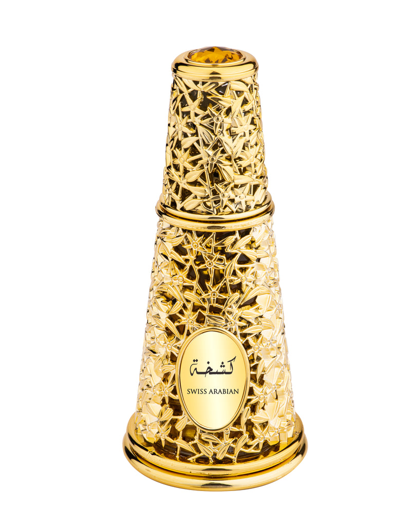 Load image into Gallery viewer, A luxurious Swiss Arabian Kashka 50ml Eau De Parfum bottle for men and women on a white background.
