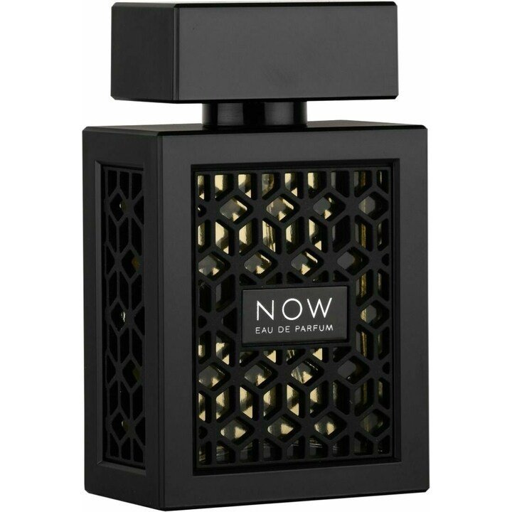 Housed in a sleek, rectangular black bottle adorned with a geometric cutout design, Dubai Perfumes’ Lattafa Rave Now Black 100ml Eau de Parfum embodies modern sophistication. The front label displays “NOW EAU DE PARFUM” in striking white lettering, reflecting the bold essence of this unisex fragrance.