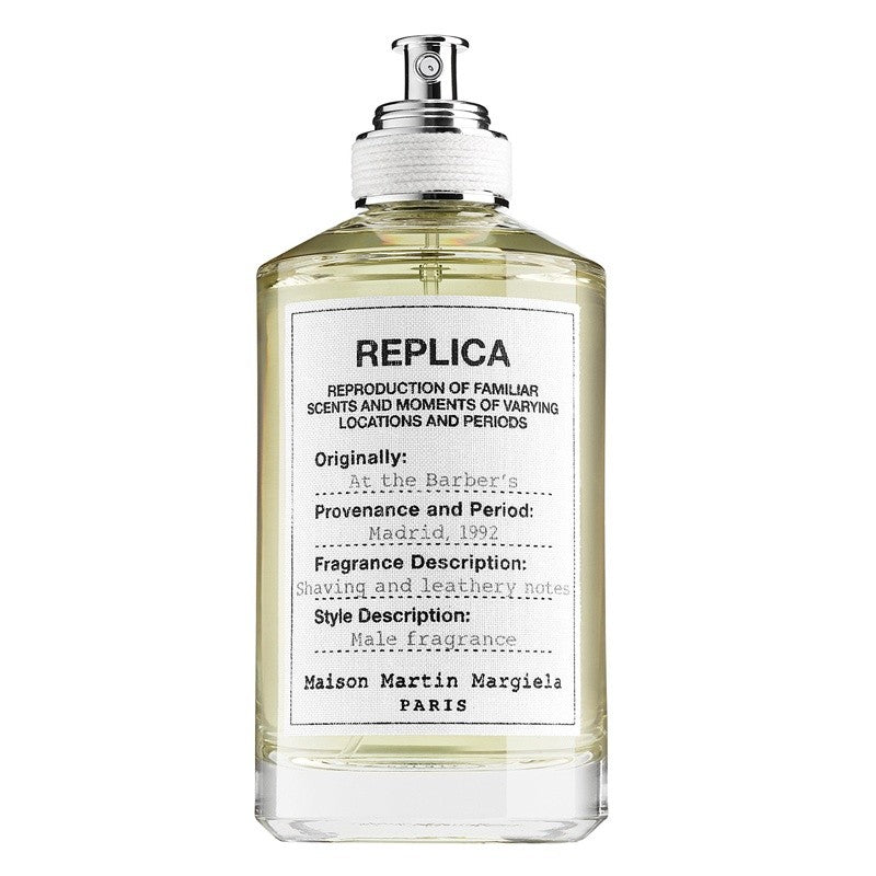 Load image into Gallery viewer, A 100ml bottle of Maison Martin Margiela REPLICA At The Barber&#39;s fragrance, a replica perfume for both men and women, displayed on a white background.
