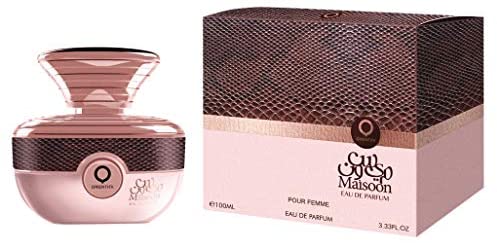 Load image into Gallery viewer, An Orientica Maisoon 100ml Eau De Parfum bottle with a box next to it, perfect for women.
