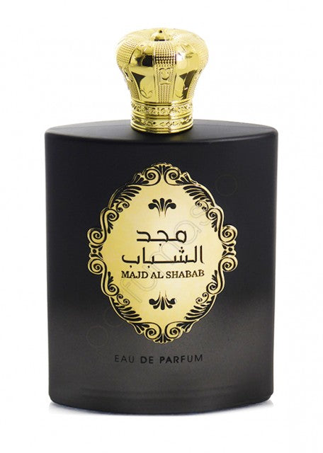 An Ard Al Zaafaran Majd Al Shabab 100ml Eau de Parfum bottle of arabic perfume.