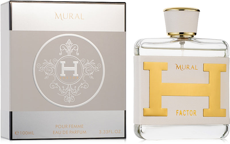 Load image into Gallery viewer, A 100ml bottle of Mural de Ruitz&#39;s H Factor Pour Femme EDP, a unisex fragrance suitable for both men and women.
