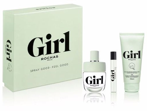 A gift set for a Fragrance lover with a bottle of Rochas Girl 100ml Eau de Parfum Gift Set and a bottle of eau de toilette.