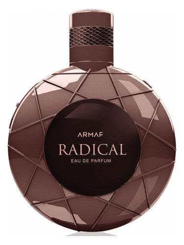 A bottle of Armaf Radical Brown Pour Homme 100ml eau de parfum, a fragrance for men.
