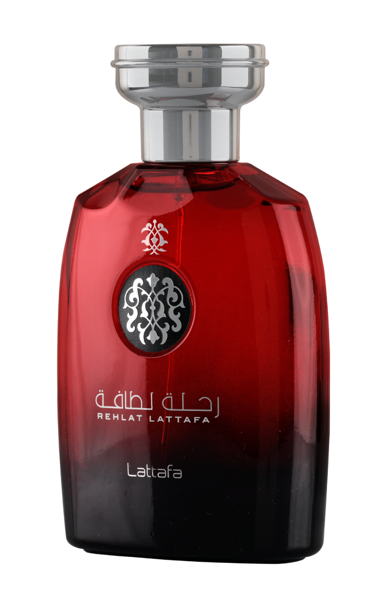 Load image into Gallery viewer, A bottle of Lattafa Rehlat 100ml Eau de Parfum by Lattafa on a black background.

