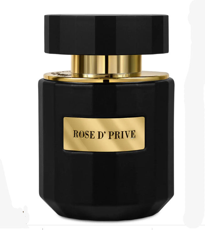 Load image into Gallery viewer, A Fragrance World Rose D&#39; Prive eau de parfum on a white background, showcasing the essence of damask rose.
