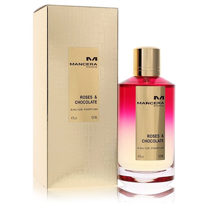 Load image into Gallery viewer, A Mancera Roses &amp; Chocolate 120ml Eau De Parfum with a box next to it.
