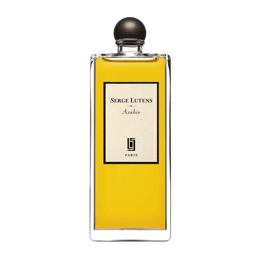 A 50ml bottle of Serge Lutens Arabie Eau De Parfum with a black lid sold by Rio Perfumes.